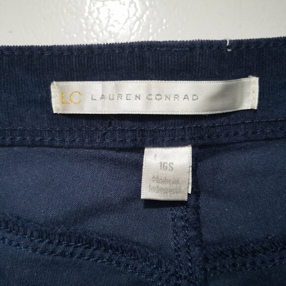 Lauren Conrad Ladies Size 16S Navy Zipper & Button Closure Soft Corduroy Pants - Picture 3 of 13